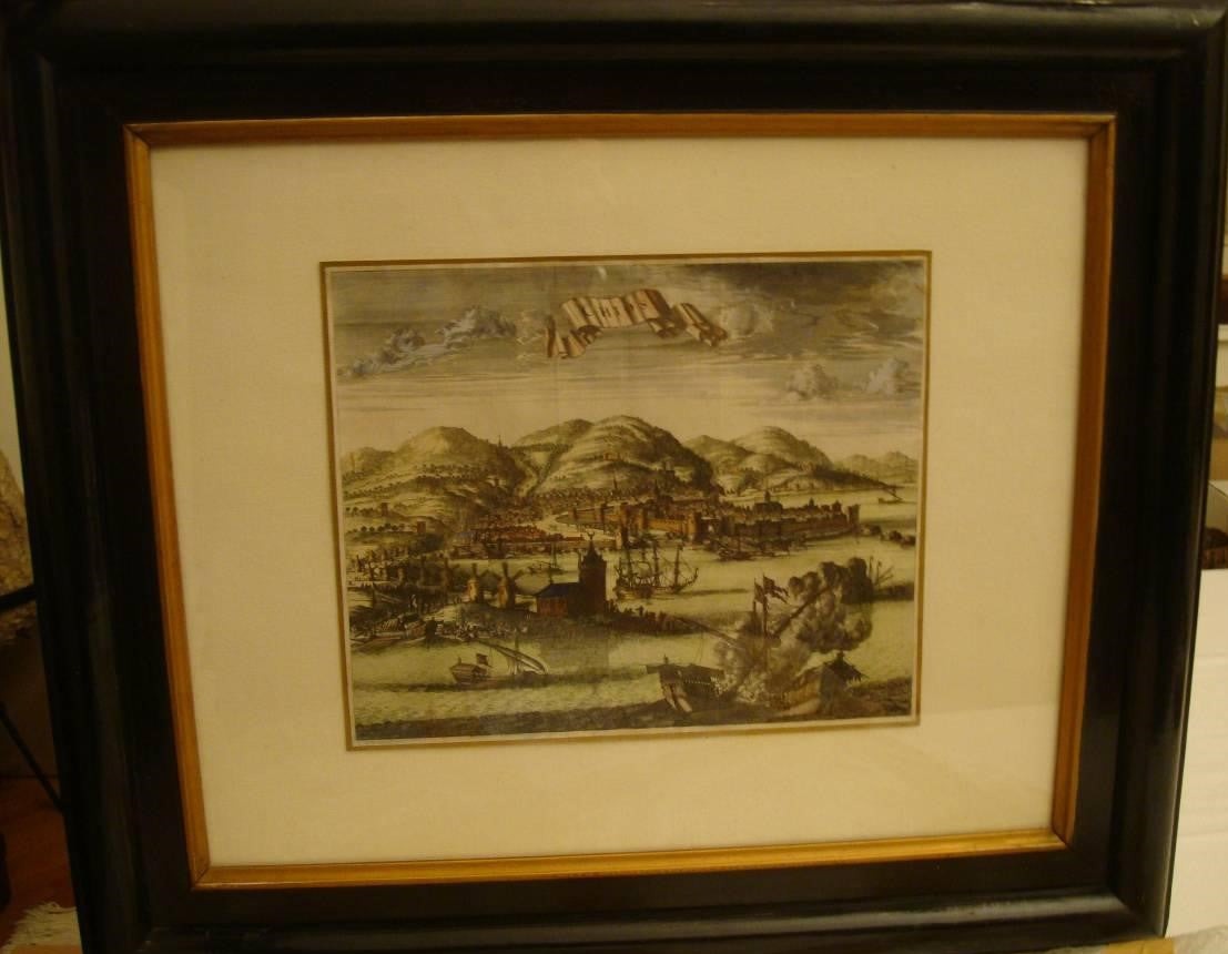 Rare 17th-Century Coloured Engraving of Chios by Olfert Dapper (1636-1689)