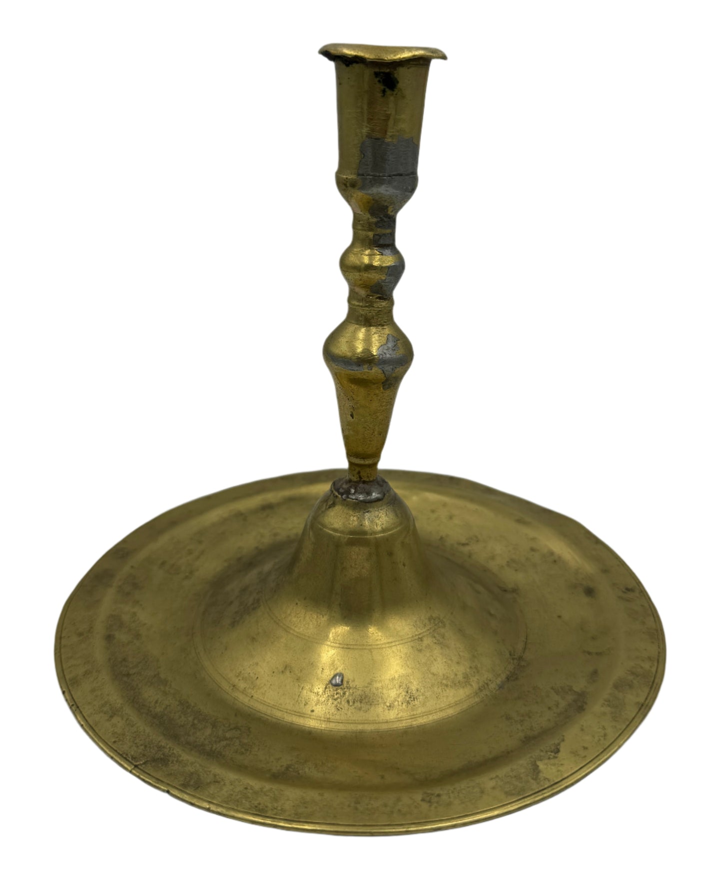 Antique 18th-Century English Brass Chamberstick Candlestick