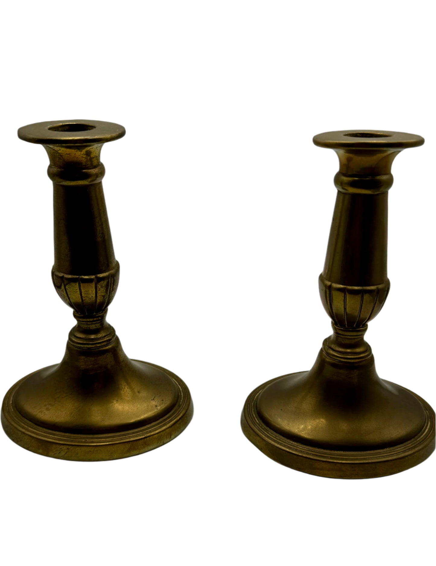 Pair of Antique 19th Century Brass Candlesticks
