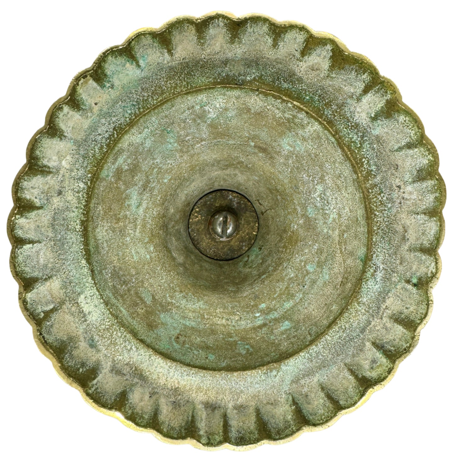 Antique 19th Century Bronze Candlestick with Fluted Detailing
