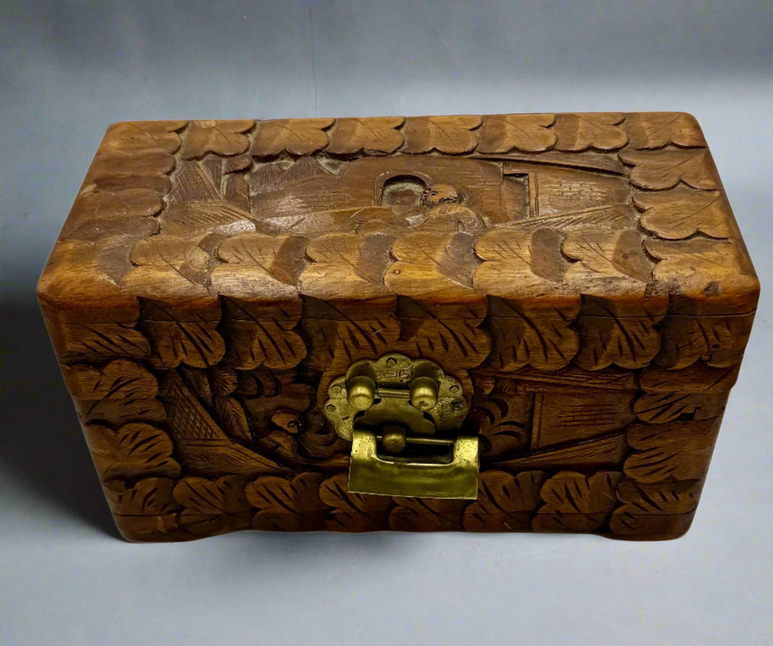 Vintage Chinese Camphor Wood Chest – Hand Carved, 1940s