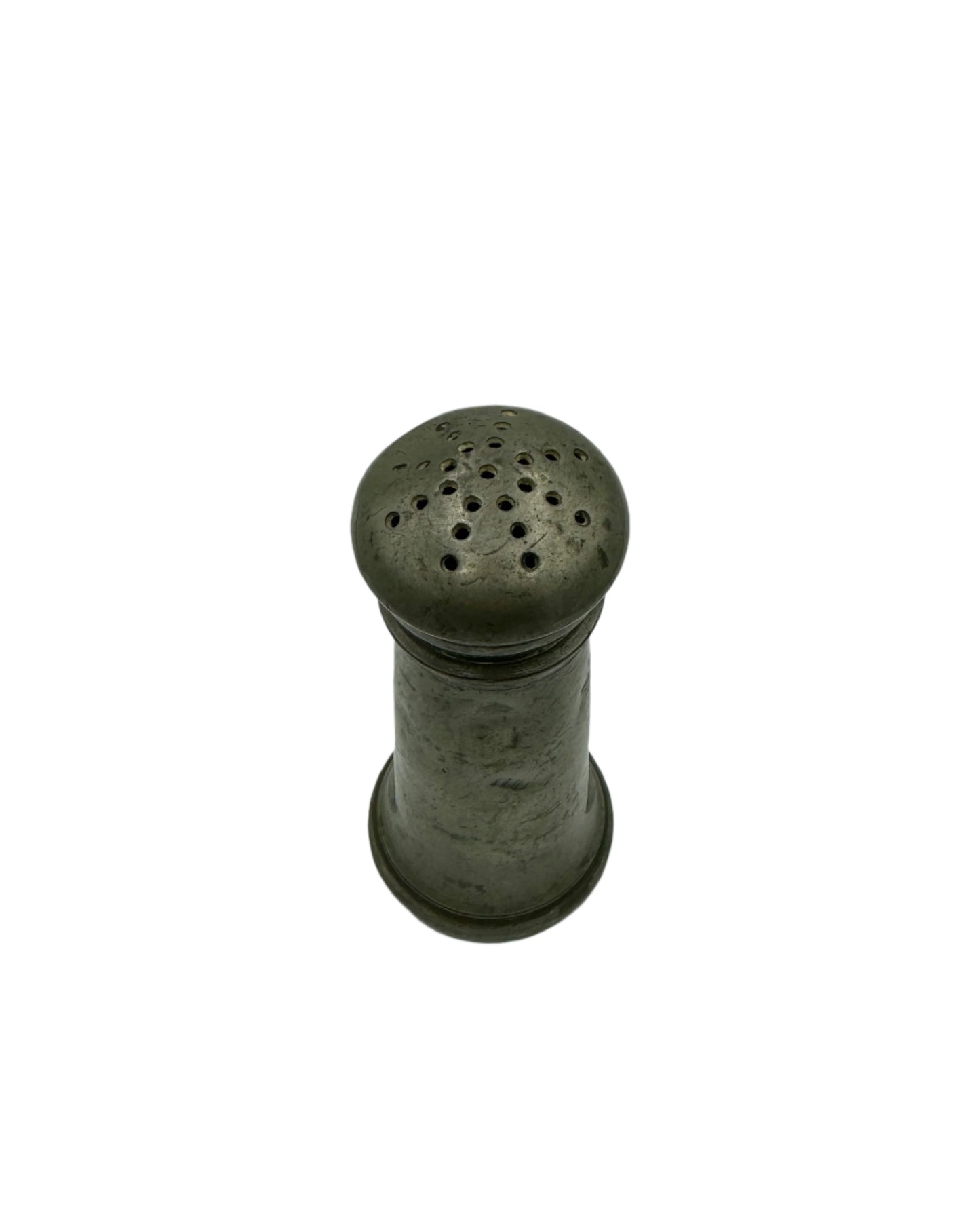 Antique Pewter Salt & Pepper Shaker – Cylindrical Tapered Form, 19th Century