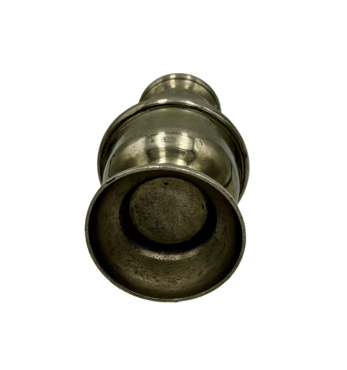 Antique Pewter Salt & Pepper Shaker – Pierced Dome with Crescent & Diamond Cutouts, 19th Century