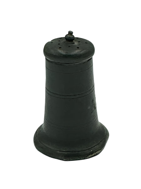 Antique Pewter Salt & Pepper Shaker – Tapered Form with Finial, 18th-19th Century