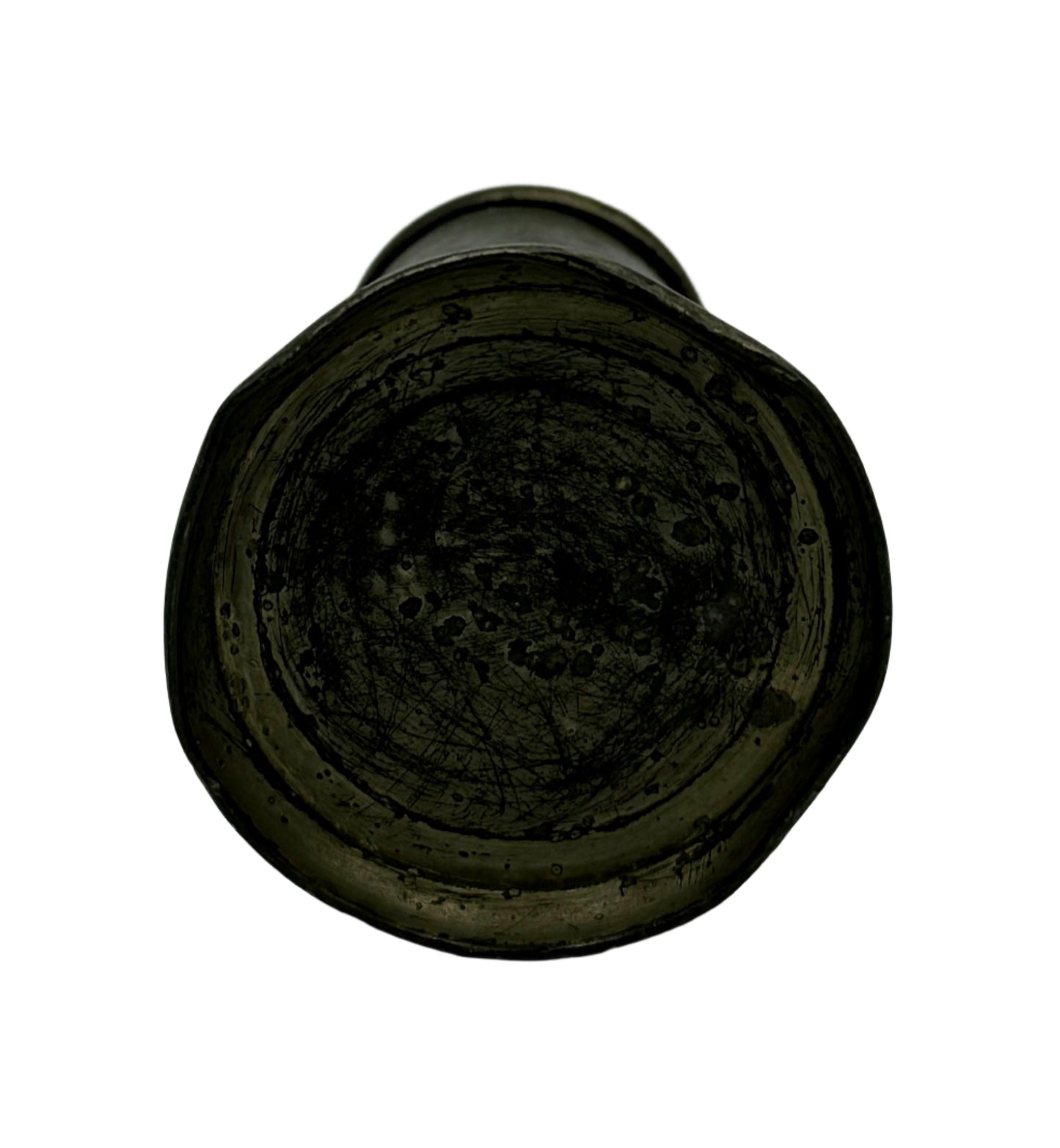 Antique Pewter Salt & Pepper Shaker – Tapered Form with Finial, 18th-19th Century