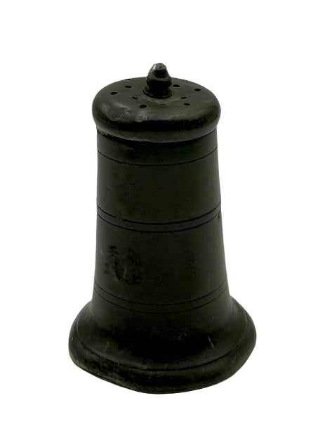 Antique Pewter Salt & Pepper Shaker – Tapered Form with Finial, 18th-19th Century