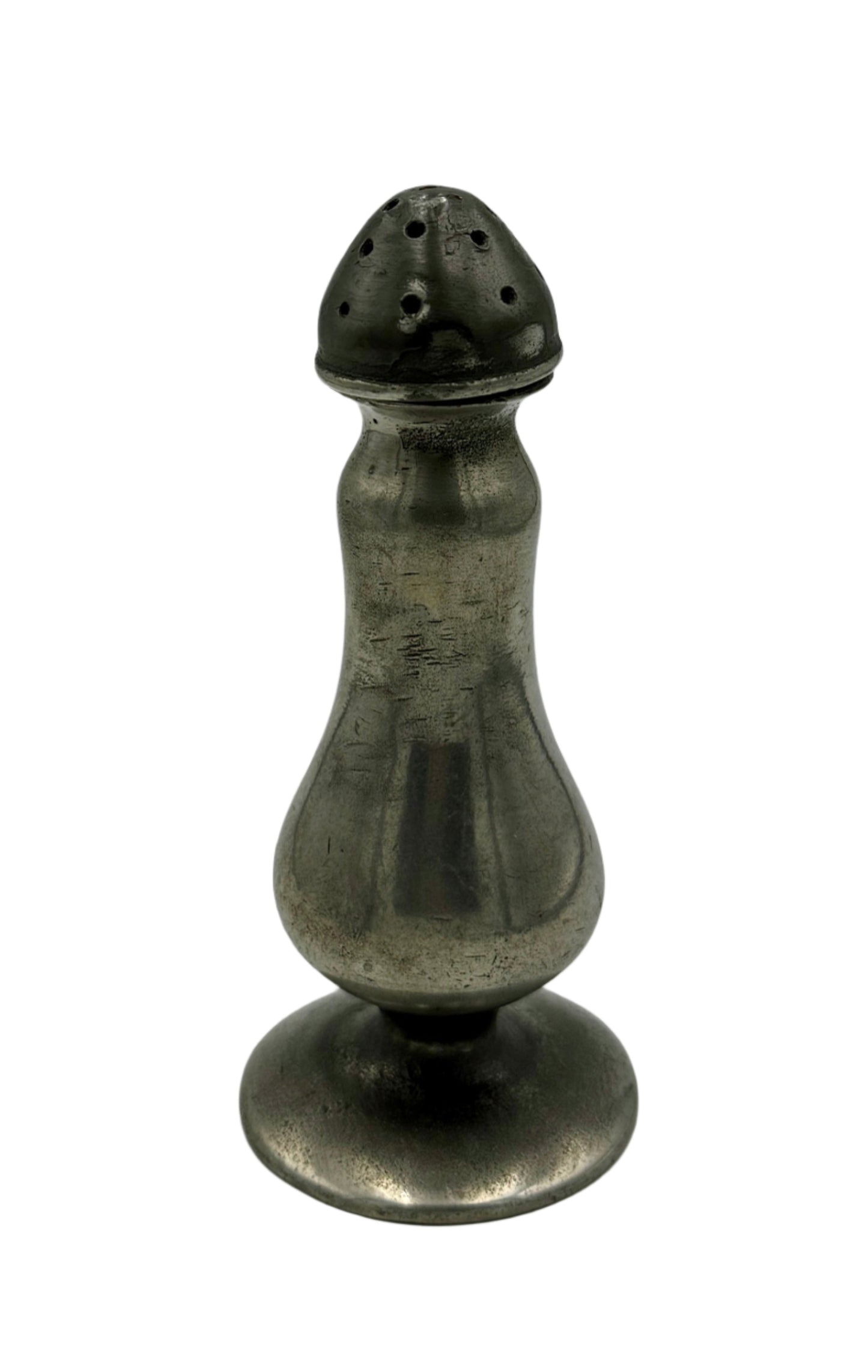 Antique Pewter Salt & Pepper Shaker – Pear-Shaped Form, 19th Century