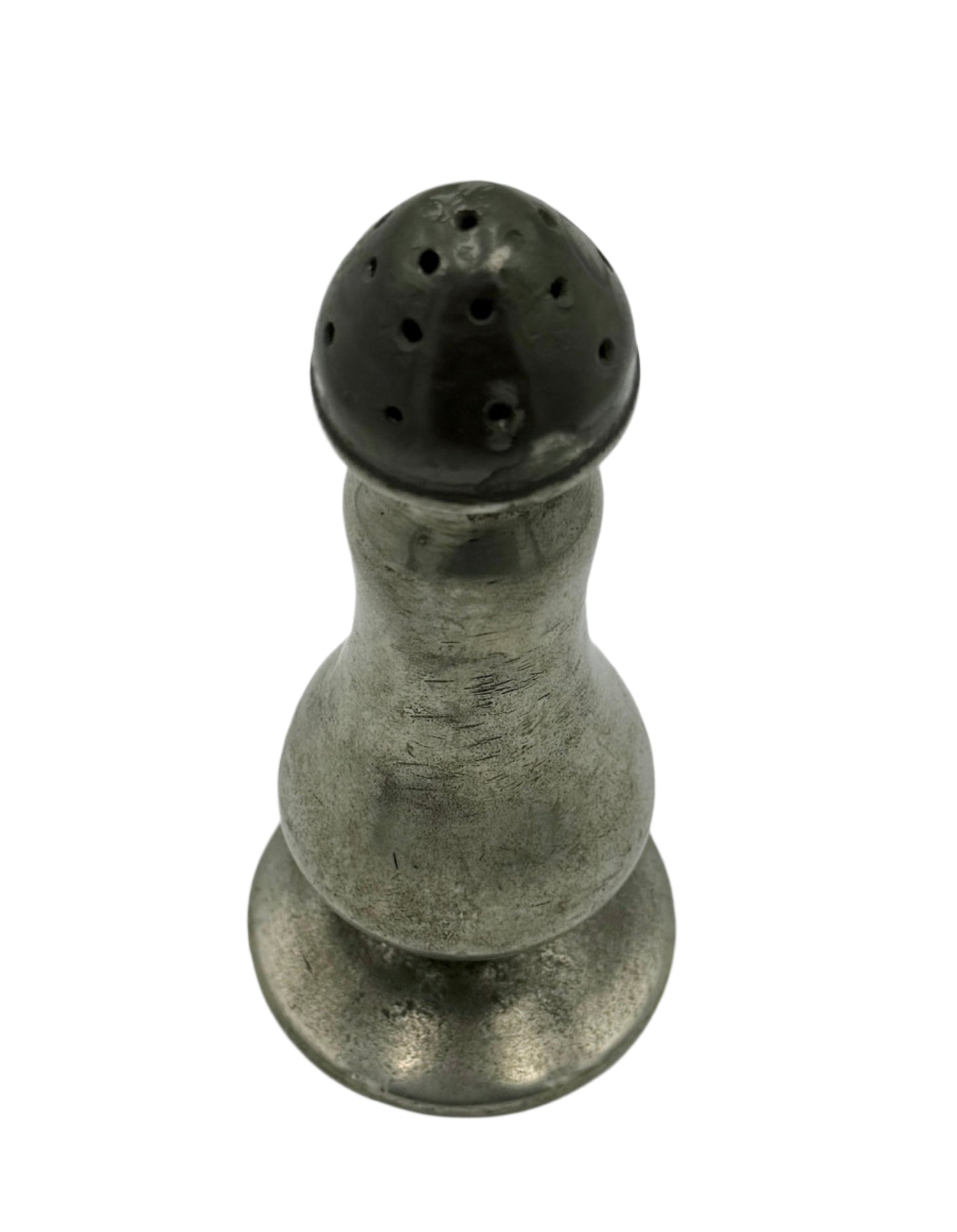 Antique Pewter Salt & Pepper Shaker – Pear-Shaped Form, 19th Century