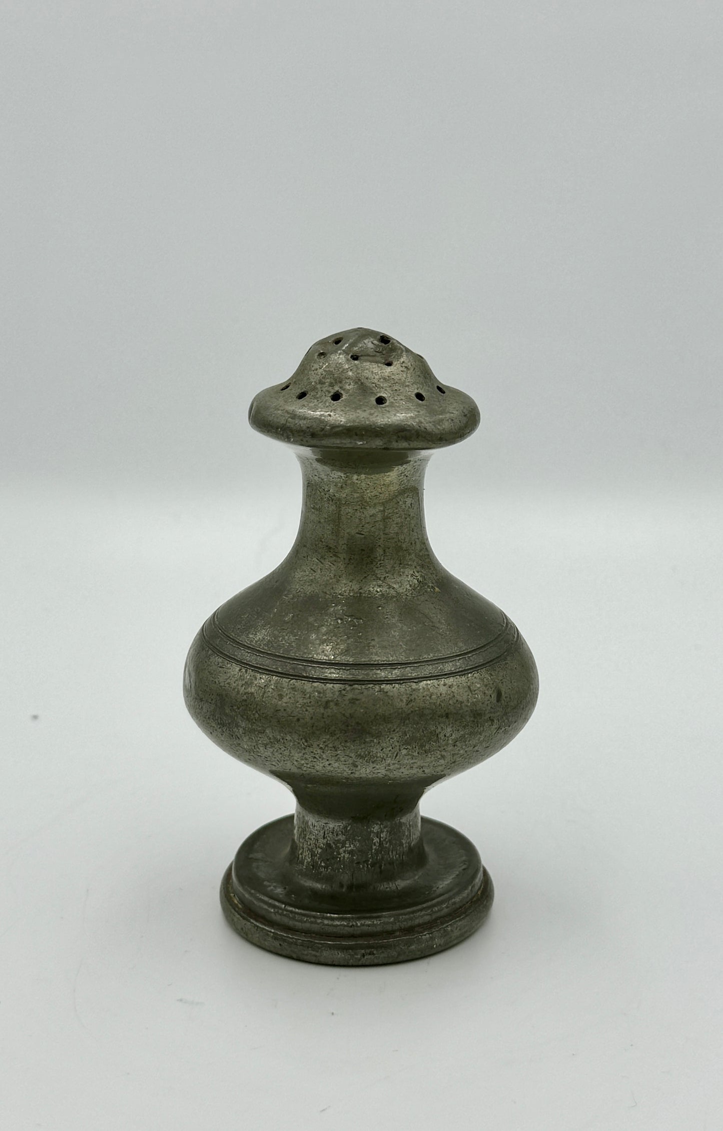Antique English Victorian Pewter Salt & Pepper Pot – Early 19th Century