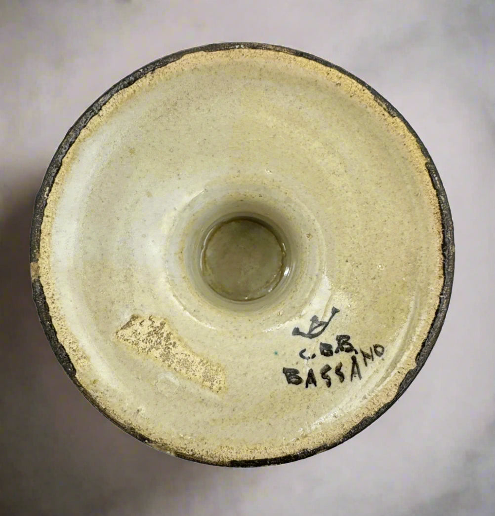 18th-Century Italian Bassano Faience Apothecary Jar – Rare Hand-Painted Ceramic