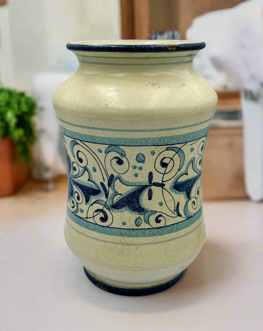 Antique Italian Majolica Pharmacy Jar – "ABOCA ERBE" Herb Storage Vessel