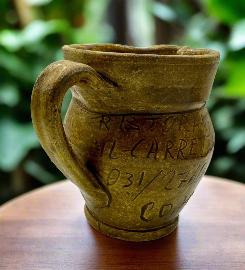Vintage Ristorante Il Carrettiere Como Ceramic Pitcher – A Rare Italian Culinary Memorabilia