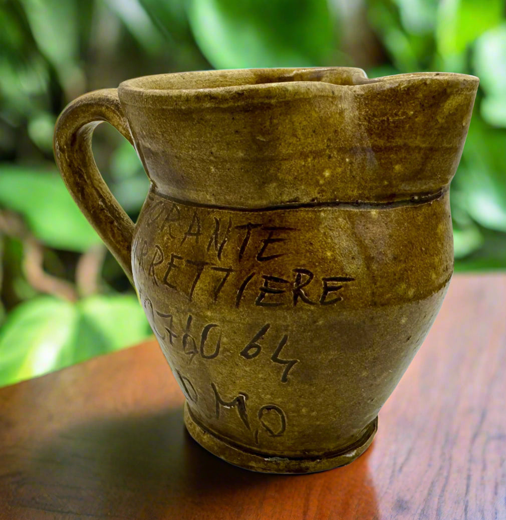 Vintage Ristorante Il Carrettiere Como Ceramic Pitcher – A Rare Italian Culinary Memorabilia