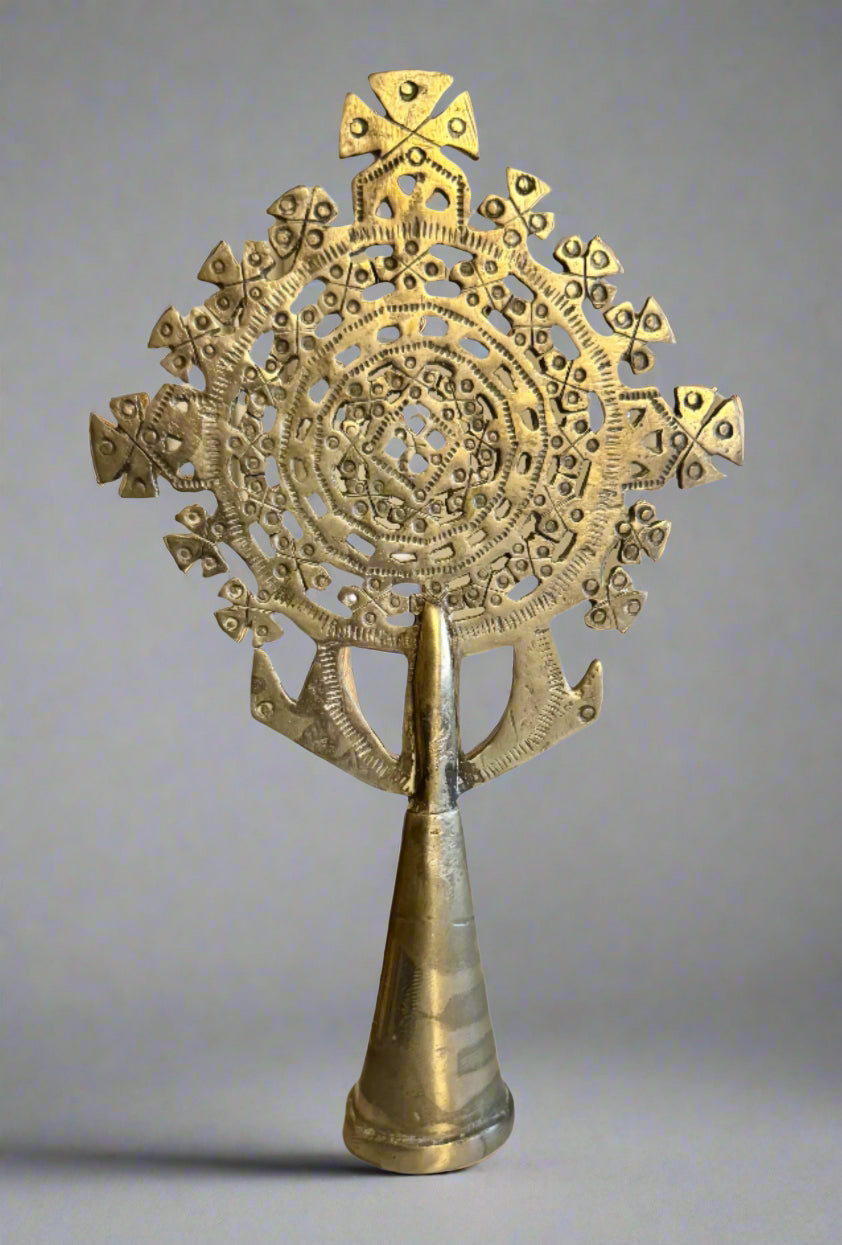 Antique Ethiopian Orthodox Processional Cross – 19th to Early 20th Century Sacred Relic