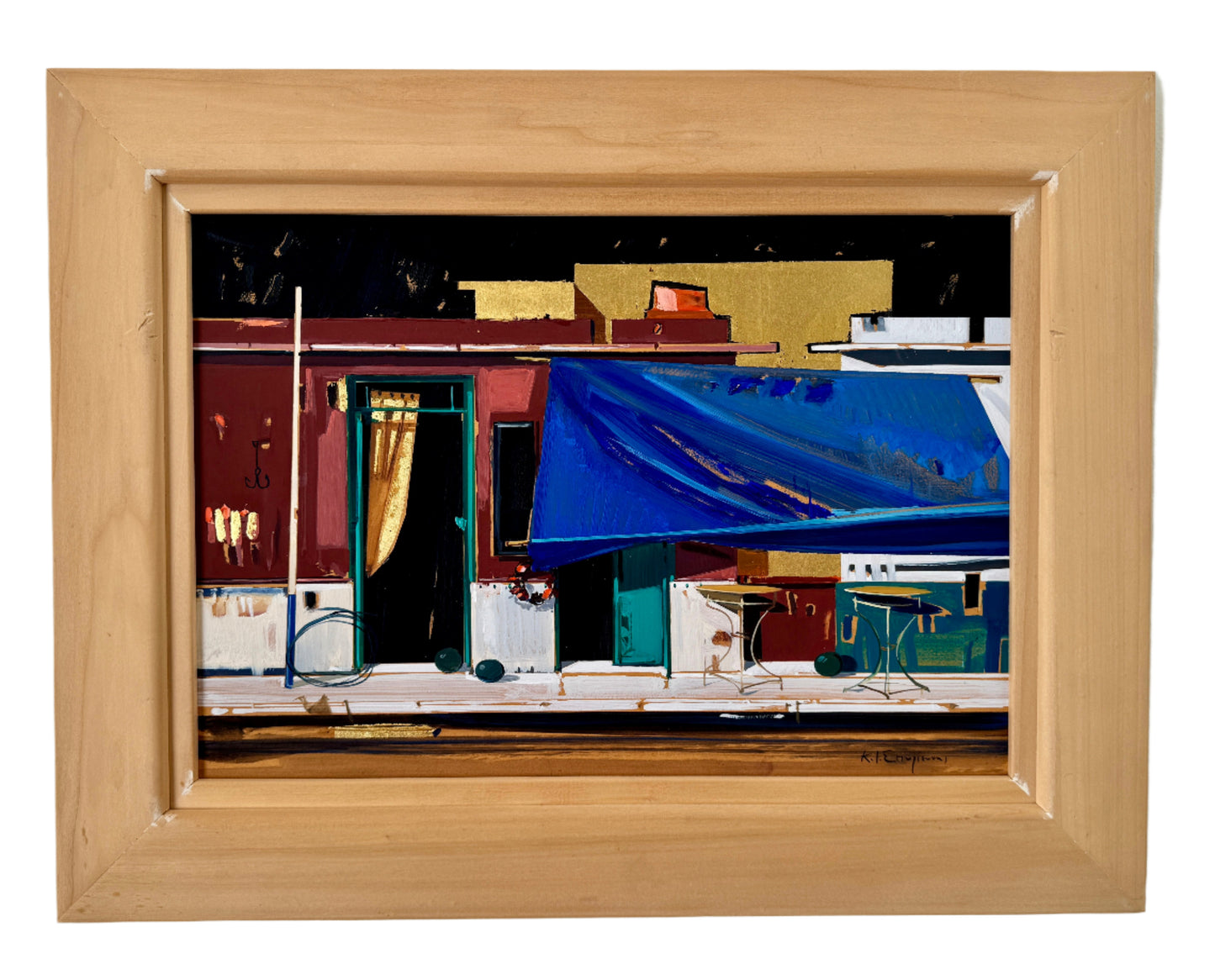 "In the Warm Air of Summer" by Kostas Spyriounis – Oil and Gold Leaf on Wood