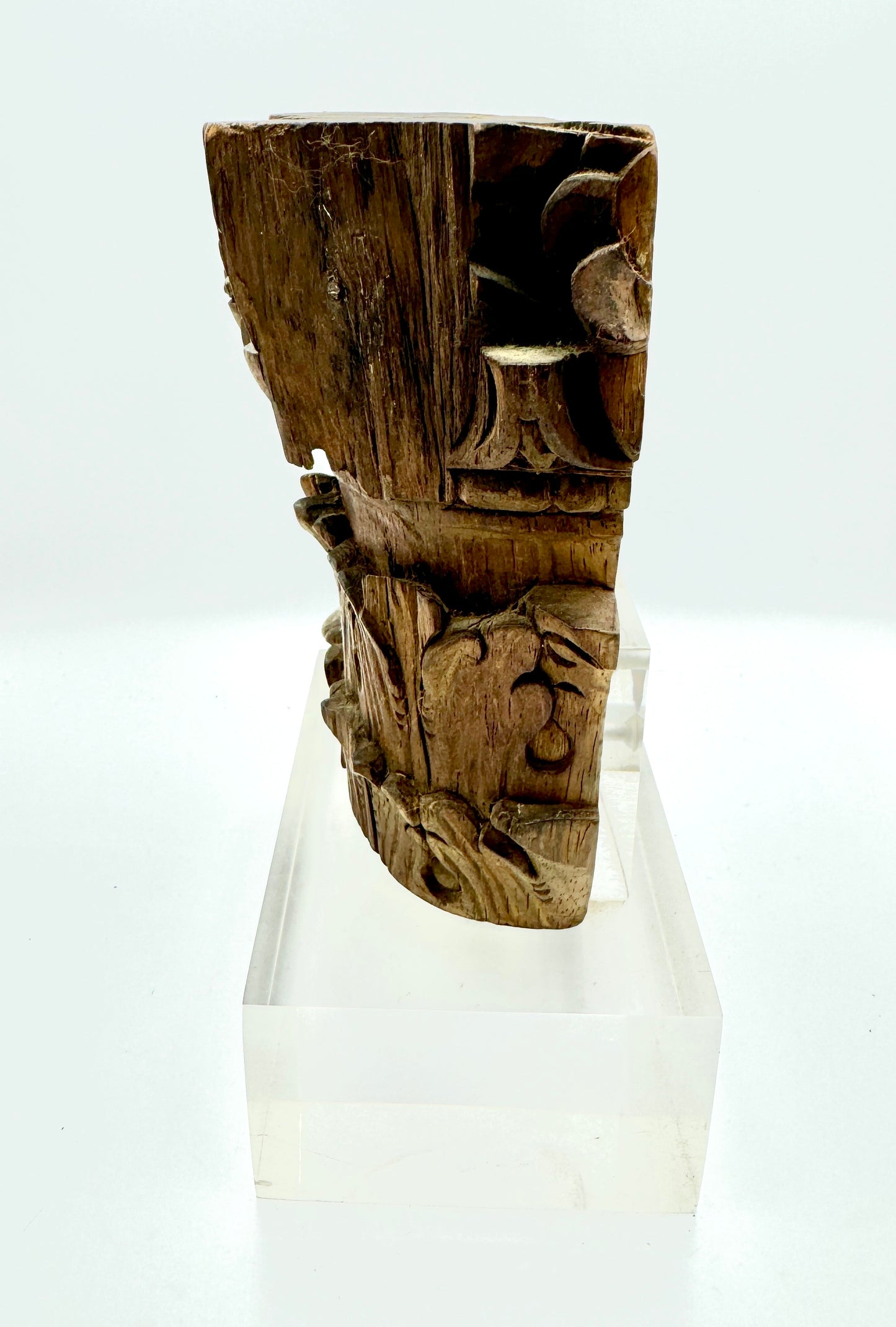 Antique Wooden Hand Carved Element, 17th-18th Century