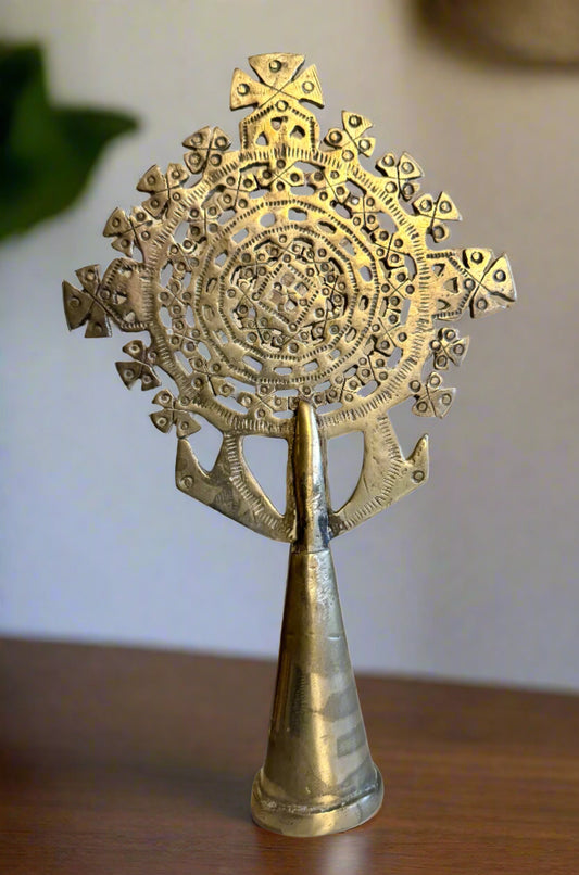 Antique Ethiopian Orthodox Processional Cross – 19th to Early 20th Century Sacred Relic