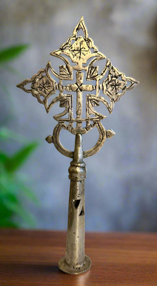 Antique Ethiopian Coptic Hand Cross – Early 20th Century