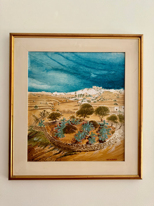 ZOI SKIADARESI - Oil painting "Patmos, South View",