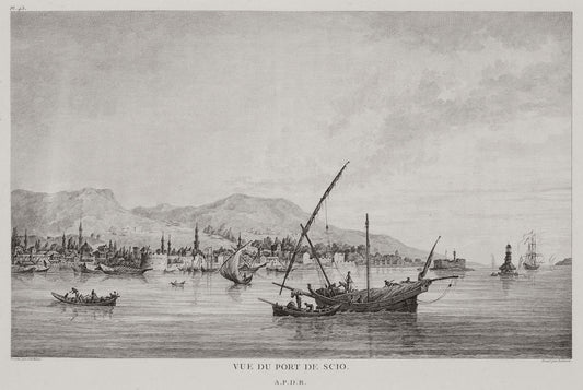 Vue du port de Scio - Choiseul-gouffier Gabriel Florent Auguste De - 1782